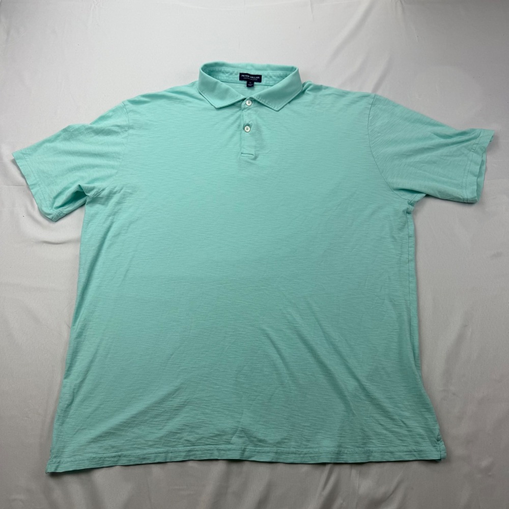 Peter Millar Polo Shirt Mens XL Mint Green Pima Cotton Crown Crafted MS23XK70